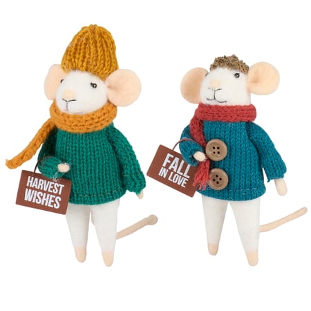 Harvest Wishes Critter Set - Felt, Polyester, Foam, Wood, Plastic