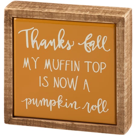 Thanks Fall Box Sign Mini - Wood