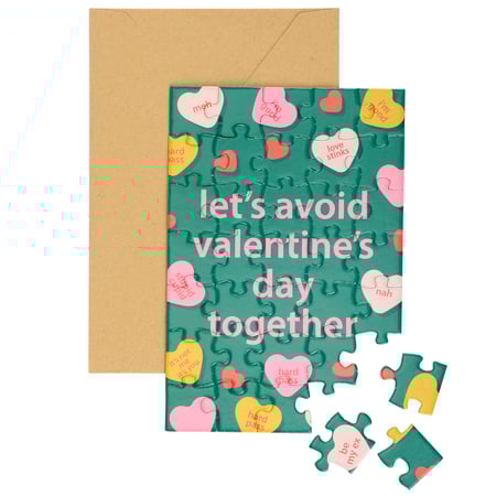Avoid Valentine's Together Puzzle Card - Paper