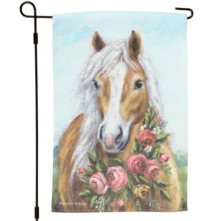 Floral Pony Garden Flag - Polyester