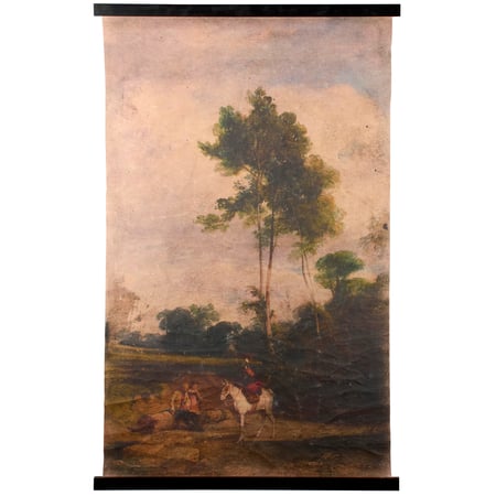 Vintage Landscape Wall Decor - Cotton, Polyester, Wood