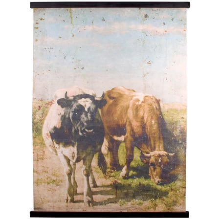 Cow Pasture Wall Decor - Cotton, Polyester, Wood