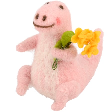 Dino With Flowers Critter - Felt, Foam, Wire, Plastic