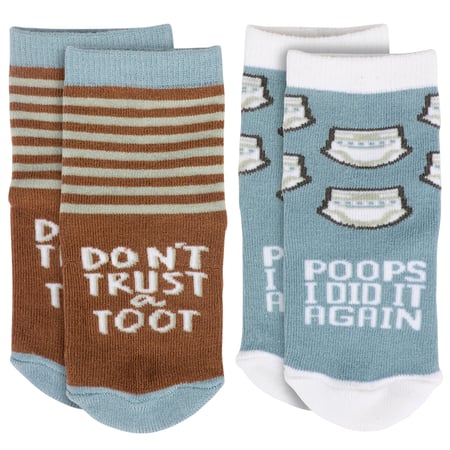 Poops I Did It Again Baby Sock Set - Cotton, Nylon, Spandex