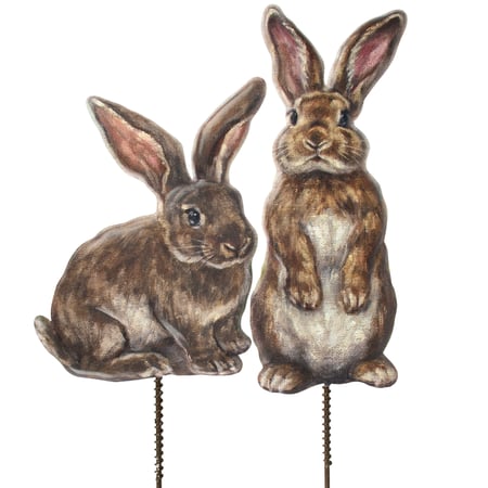 Garden Bunnies Garden Pick Set - Metal