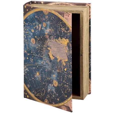 Mystical Book Box - Wood, Faux Leather, Velvet, Metal, Magnet