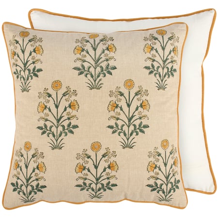 Marigolds Pillow - Cotton, Zipper