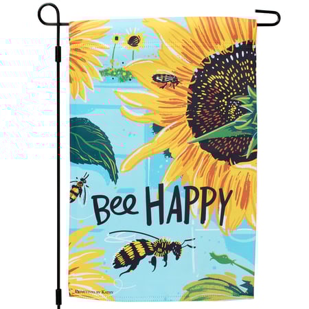 Bee Happy Garden Flag - Polyester