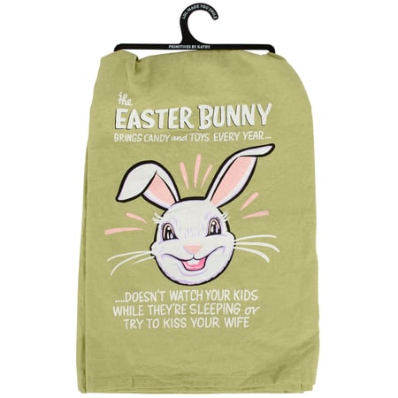 Easter Bunny Brings Candy Kitchen Towel - Cotton