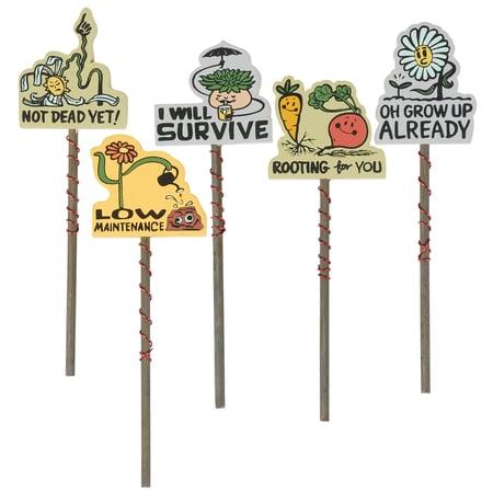 Oh Grow Up Already Garden Pick Set - Wood, Metal