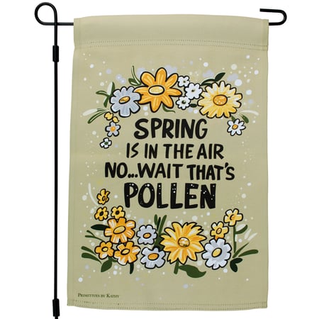 Spring No Wait Pollen Garden Flag - Polyester