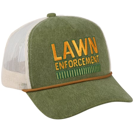 Lawn Enforcement Trucker Hat - Cotton, Polyester, Plastic