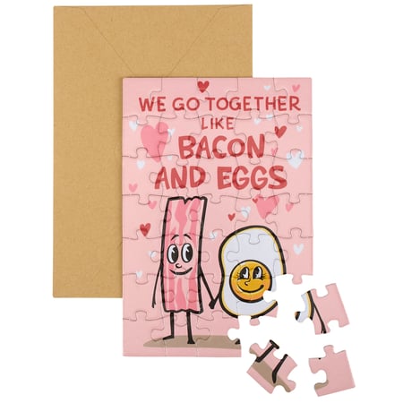Together Like Bacon And Eggs Puzzle Card - Paper