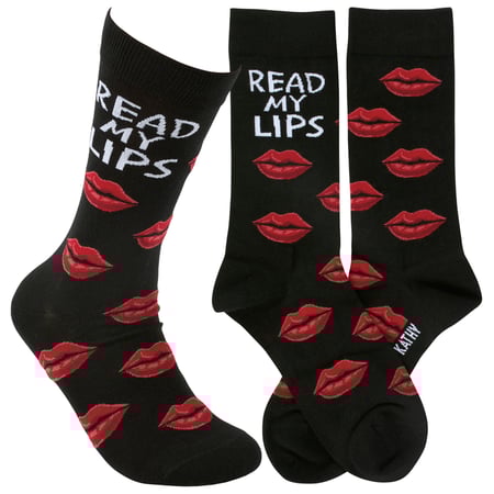 Read My Lips Socks - Cotton, Nylon, Spandex
