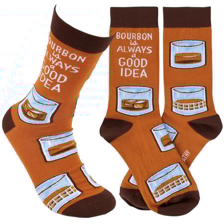 Bourbon Is Always A Good Idea Socks - Cotton, Nylon, Spandex