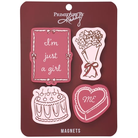 I'm Just A Girl Magnet Set - Wood, Metal, Magnet