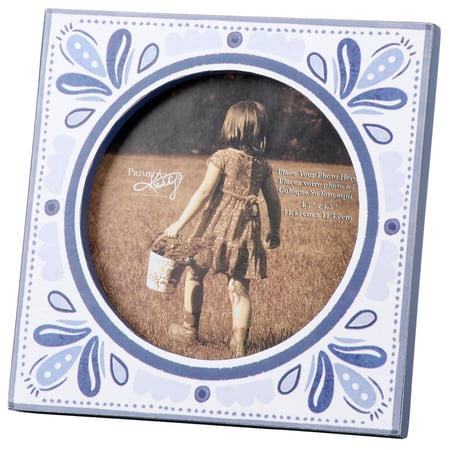 Indigo Tile Photo Frame - Wood, Paper, Glass, Metal