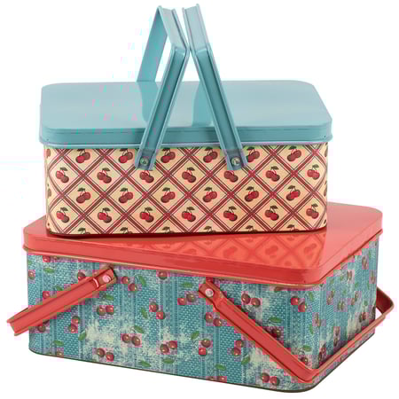 Cherries Bin Set - Metal, Paper