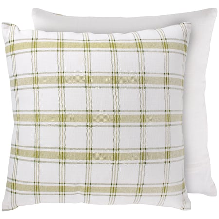 White Plaid Pillow - Cotton, Zipper