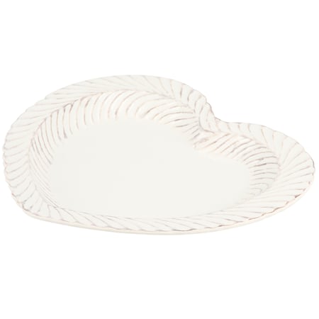Fluted Heart Plate - Stoneware