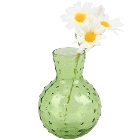 Green Hobnail Vase - Glass