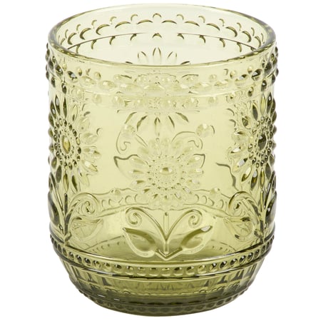 Green Flower Drinking Glass - Glass