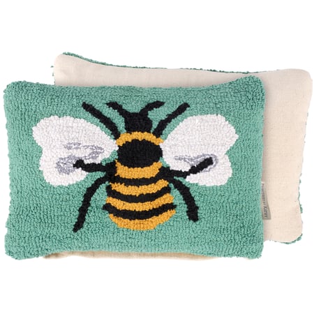 Hooked Bee Pillow - Cotton, Zipper