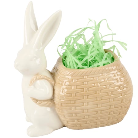 Basket Bunny Pot - Stoneware