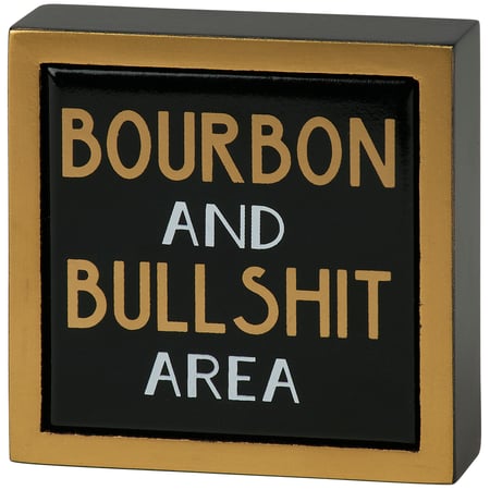 Bourbon Area Box Sign Mini - Wood