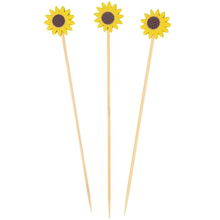 Sunflowers Party Pick Set - Bamboo, Plywood