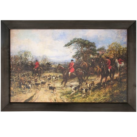 Fox Hunt Framed Wall Art - Wood, Canvas
