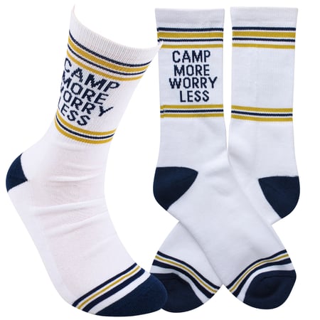 Camp More Worry Less Socks - Cotton, Nylon, Spandex