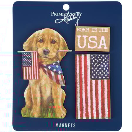 Born In The USA Magnet Set - Wood, Paper, Metal, Magnet
