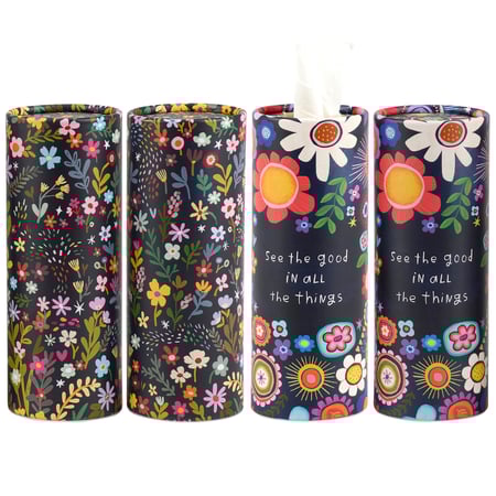 Dark Floral Tissue Box Set - Paper, Facial Tissue