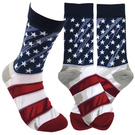 Stars And Stripes Socks - Cotton, Nylon, Spandex