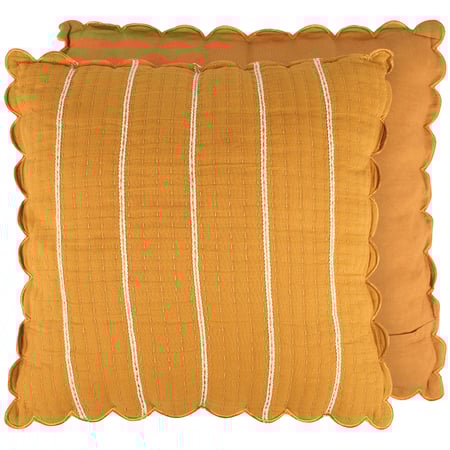 Saffron Scallop Pillow - Cotton, Zipper