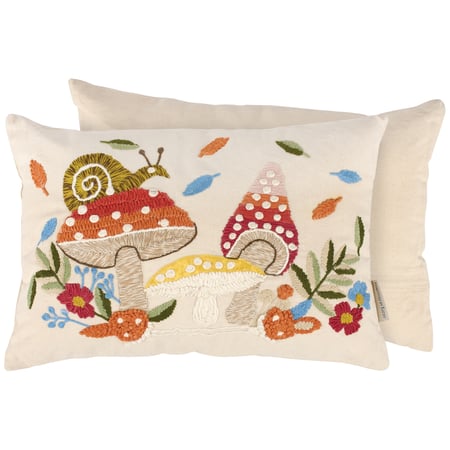 Mushrooms Pillow - Cotton, Zipper