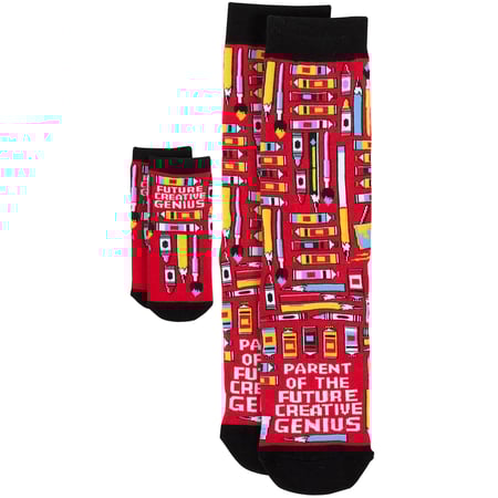 Creative Genius/Genius Baby & Me Sock Set - Cotton, Nylon, Spandex
