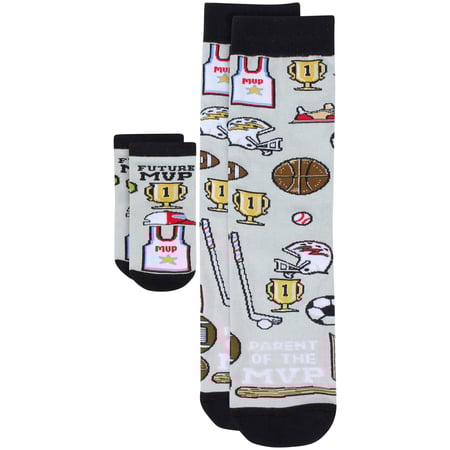 Parent/Future MVP Baby & Me Sock Set - Cotton, Nylon, Spandex