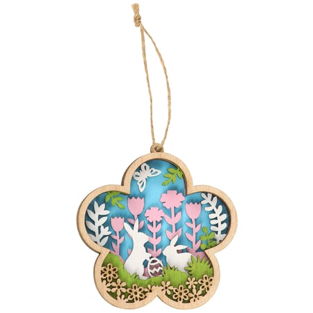 Easter Flower Ornament - Wood, Magnet