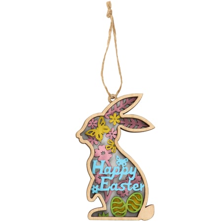 Happy Easter Ornament - Wood, Magnet