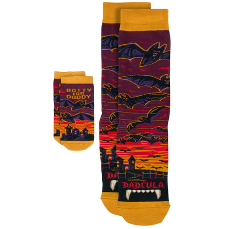 Dadcula/Batty Daddy Baby & Me Sock Set - Cotton, Nylon, Spandex