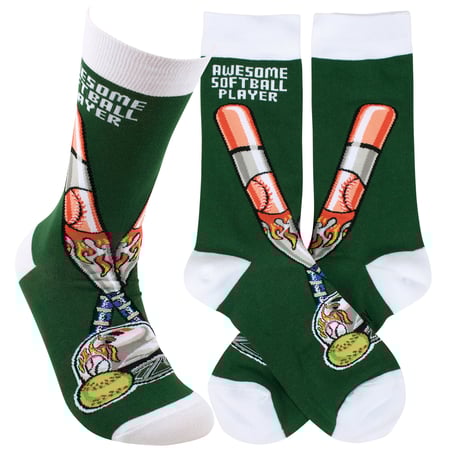 Awesome Softball Player Socks - Cotton, Nylon, Spandex