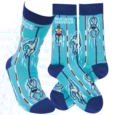 Awesome Swimmer Socks - Cotton, Nylon, Spandex