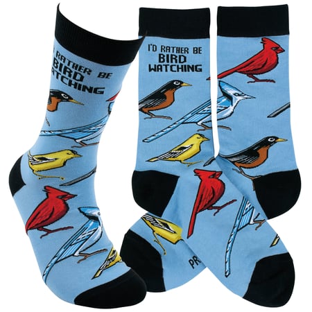 I'd Rather Be Bird Watching Socks - Cotton, Nylon, Spandex