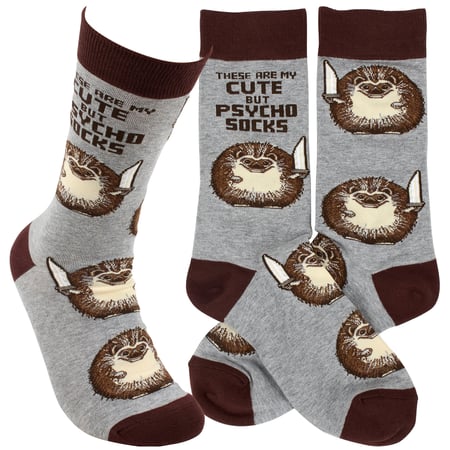 My Cute But Psycho Socks Socks - Cotton, Nylon, Spandex