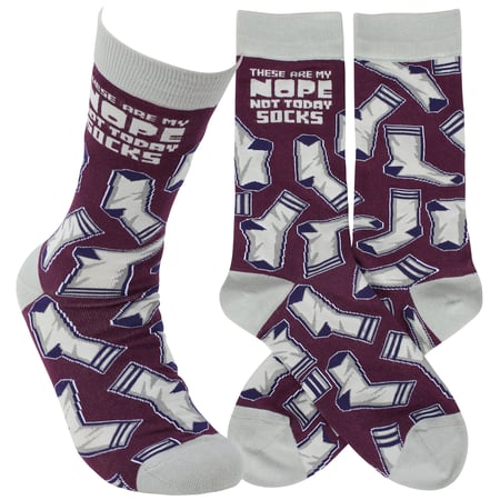 My Nope Not Today Socks Socks - Cotton, Nylon, Spandex
