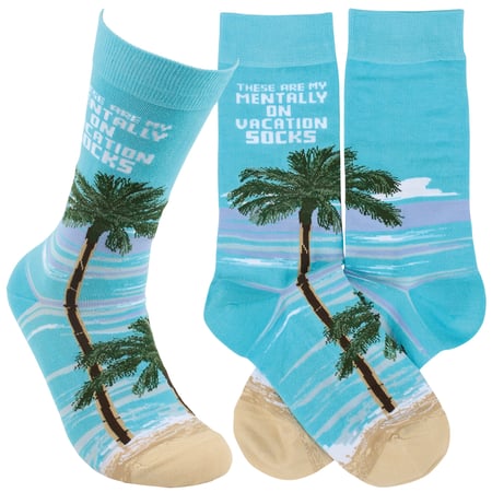 My Mentally On Vacation Socks Socks - Cotton, Nylon, Spandex