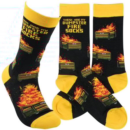 My Dumpster Fire Socks Socks - Cotton, Nylon, Spandex