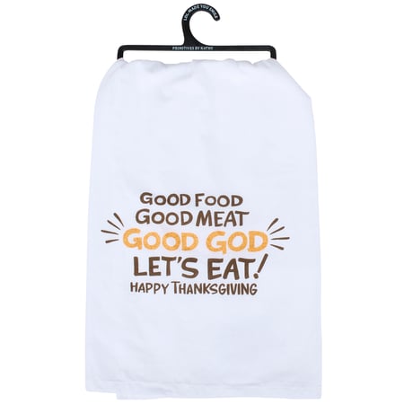 Good Food Thanksgiving Kitchen Towel - Cotton, Glitter